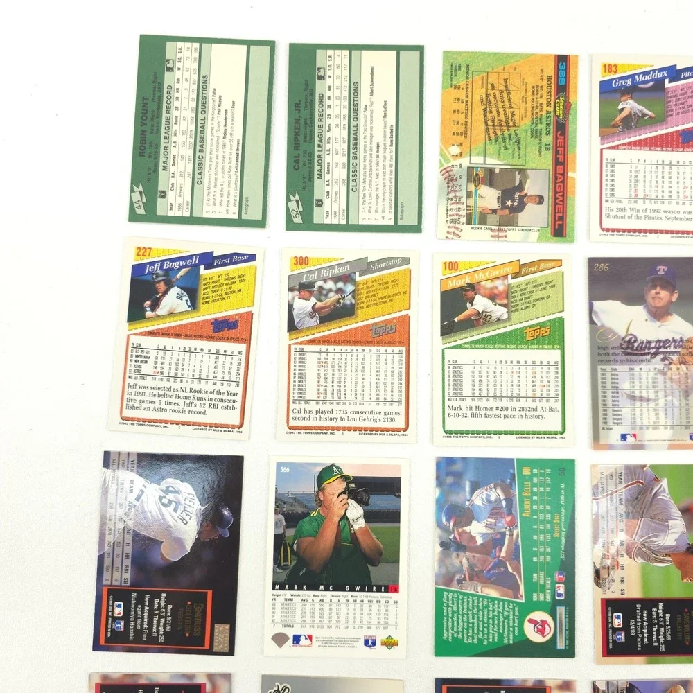 25 Card Baseball Star Lot Several Year Span All Pictured Yount Ripken Bagwell